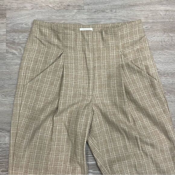 Wilfred High Waist Dress pants Plaid Beige Ankle Crop  Pant Wool Cashmere - Picture 4 of 10